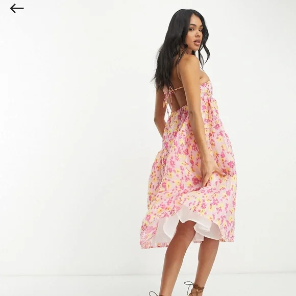 ASOS Pink and Yellow Maxi Dress - Picture 3 of 4